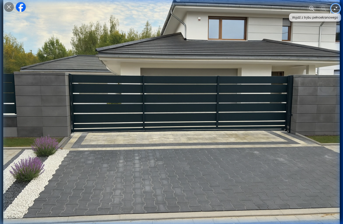 Brama wjazdowa z kostką brukową